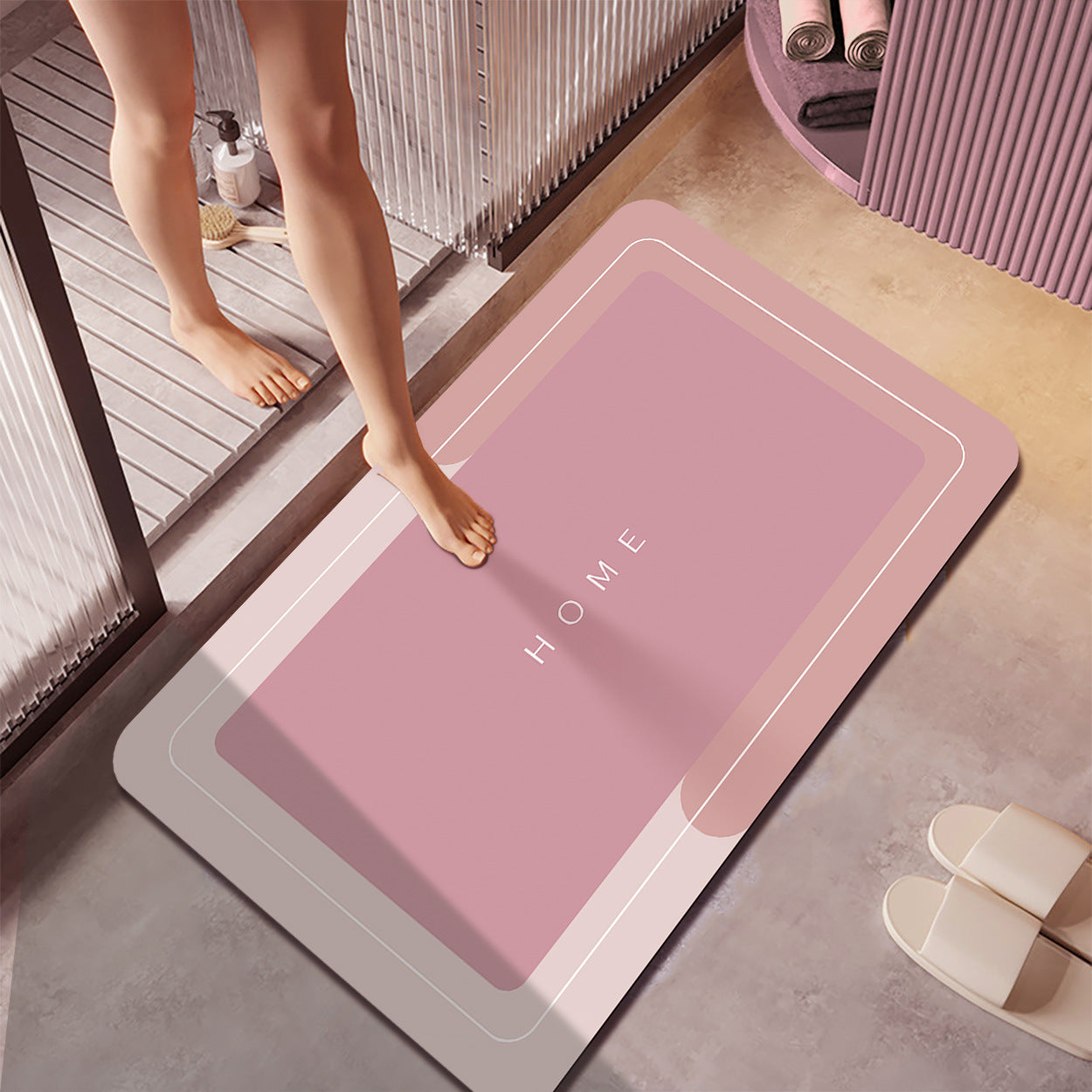 Water Absorbent Anti-Slip Bathroom Mat