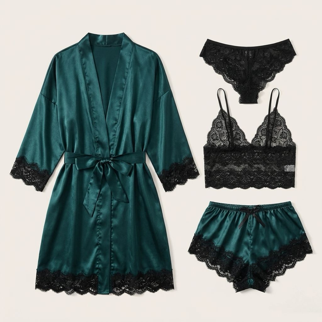 Womens Satin Pajama Set with Adjustable Straps