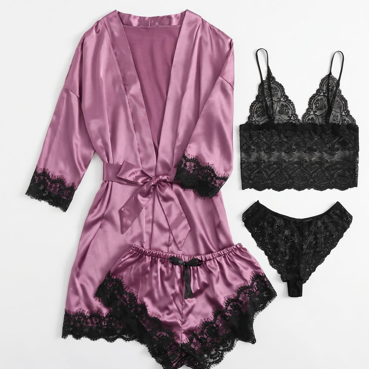 Womens Satin Pajama Set with Adjustable Straps