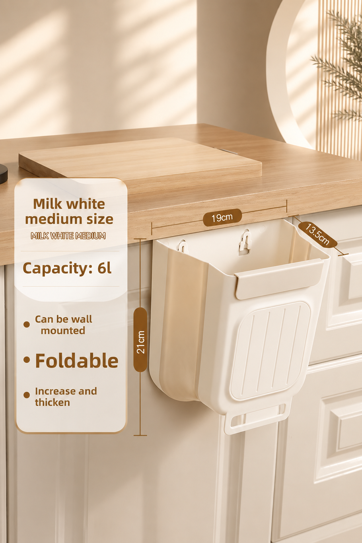 Foldable kitchen trash can