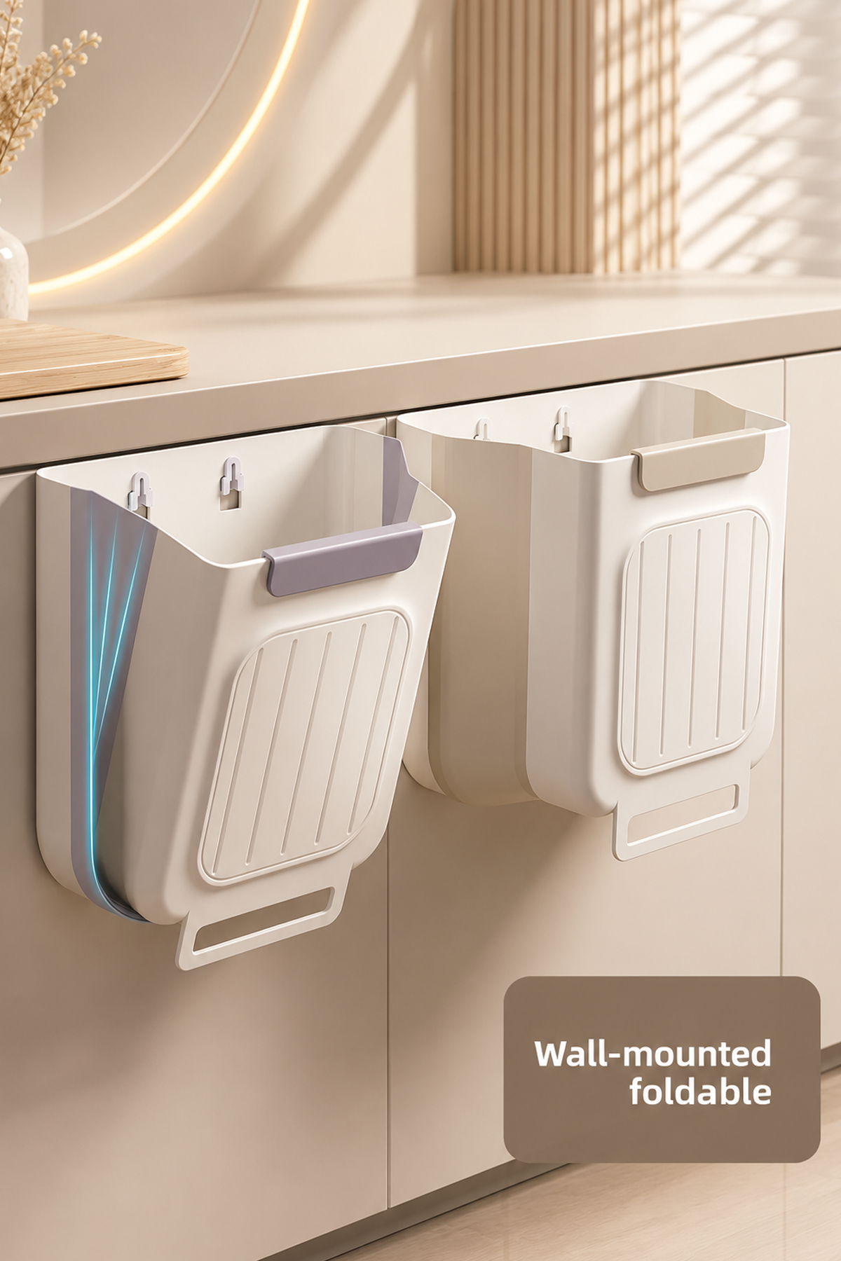 Foldable kitchen trash can