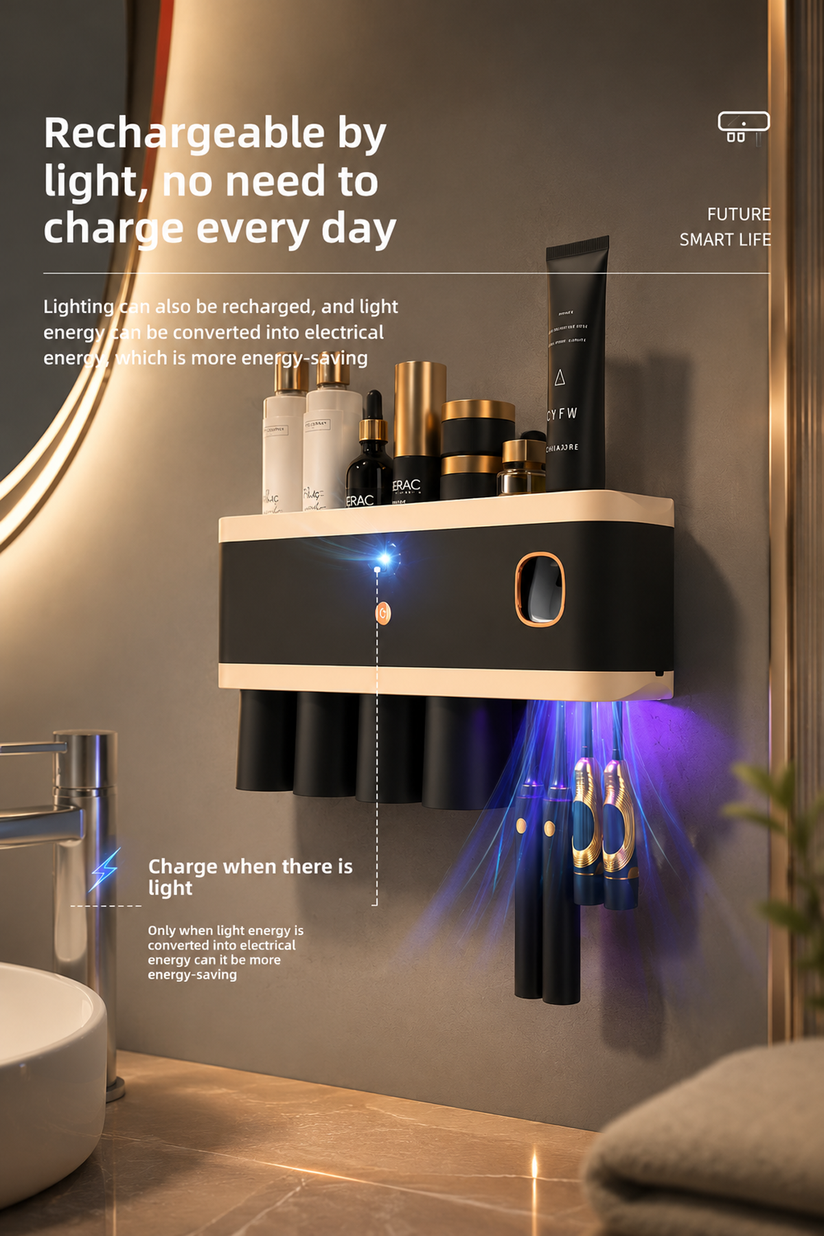 Smart UV Toothbrush Sterilizer Holder