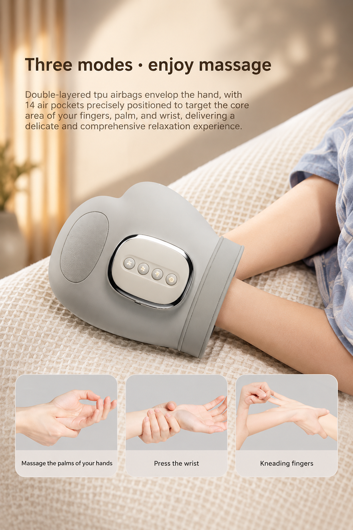 Wireless Hand Massager with Heat and Air Pressure