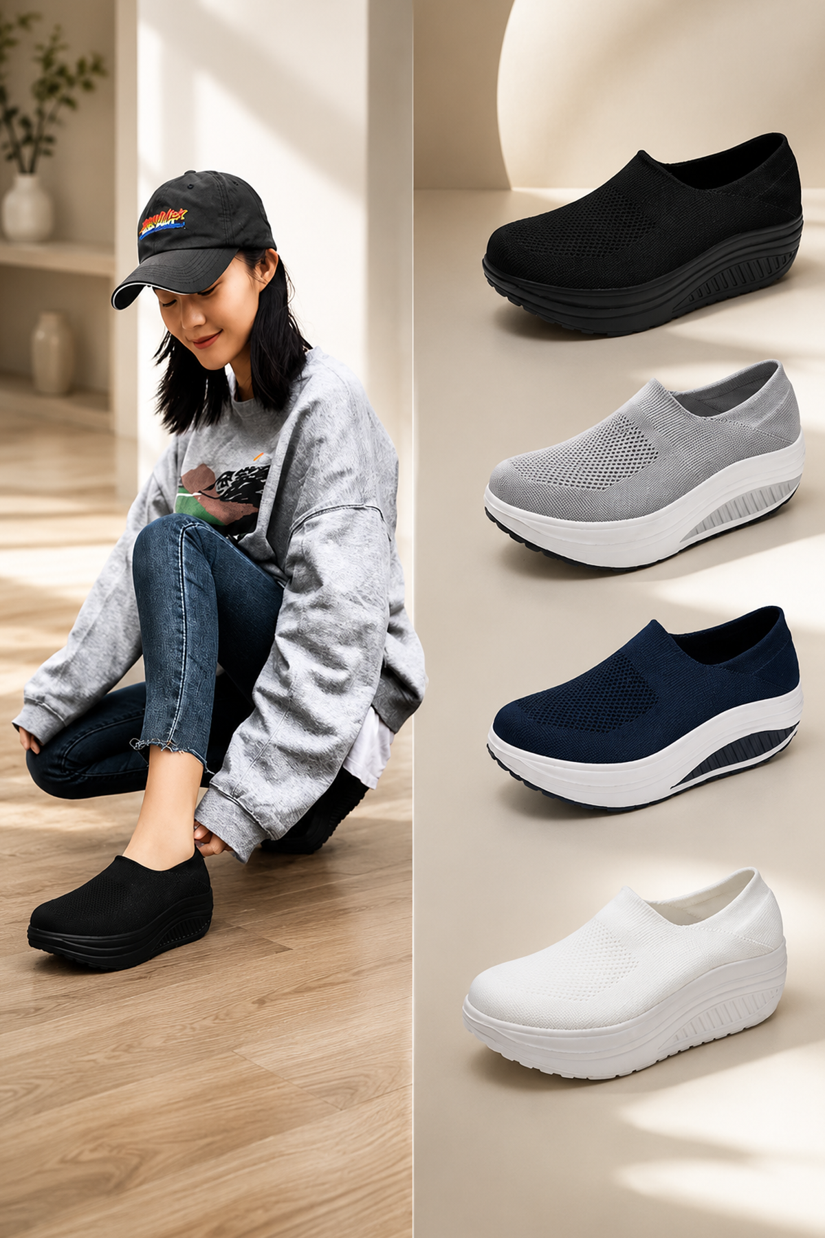Womens Comfortable Platform Sneakers