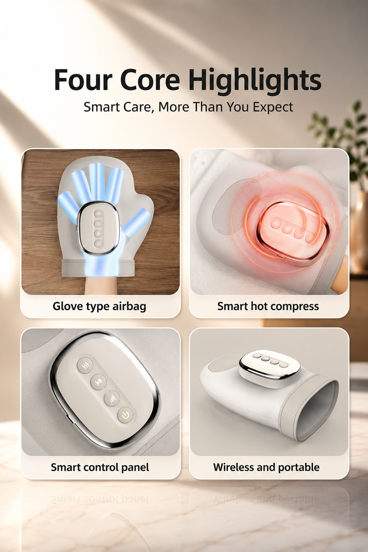 Wireless Hand Massager with Heat and Air Pressure