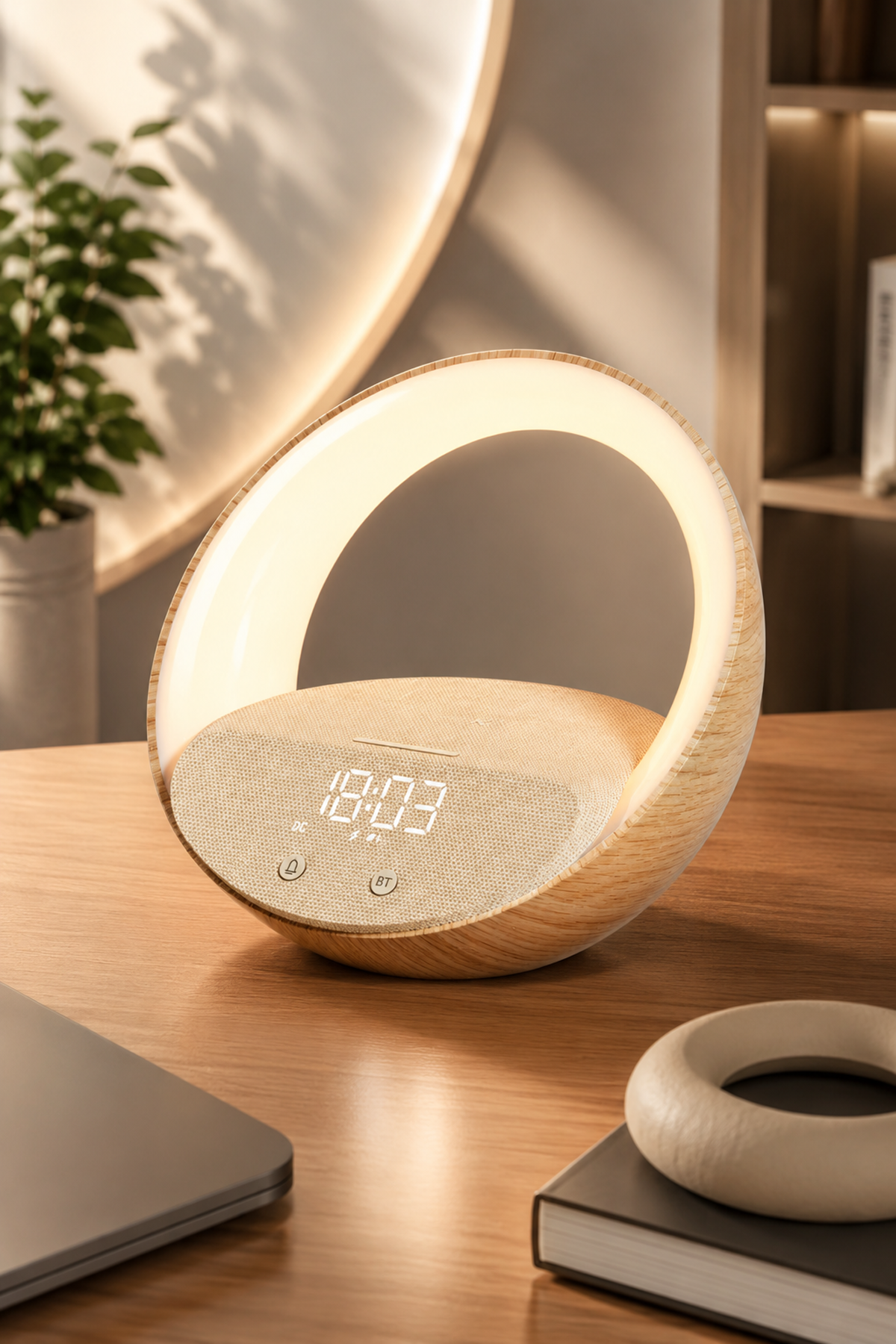 Multifunction Sunrise Alarm Clock with Bluetooth Speaker