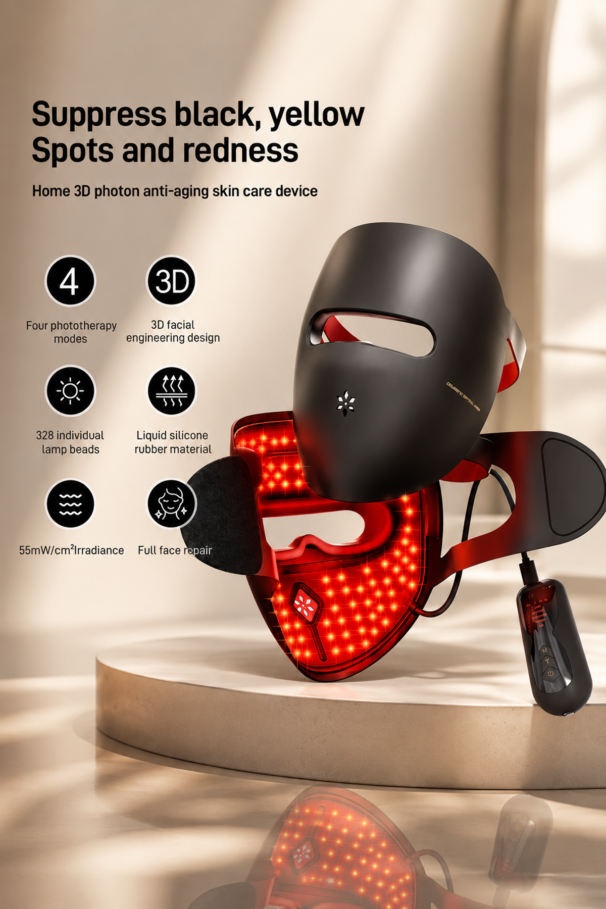 Photon Therapy LED Facial Mask with Neck Care
