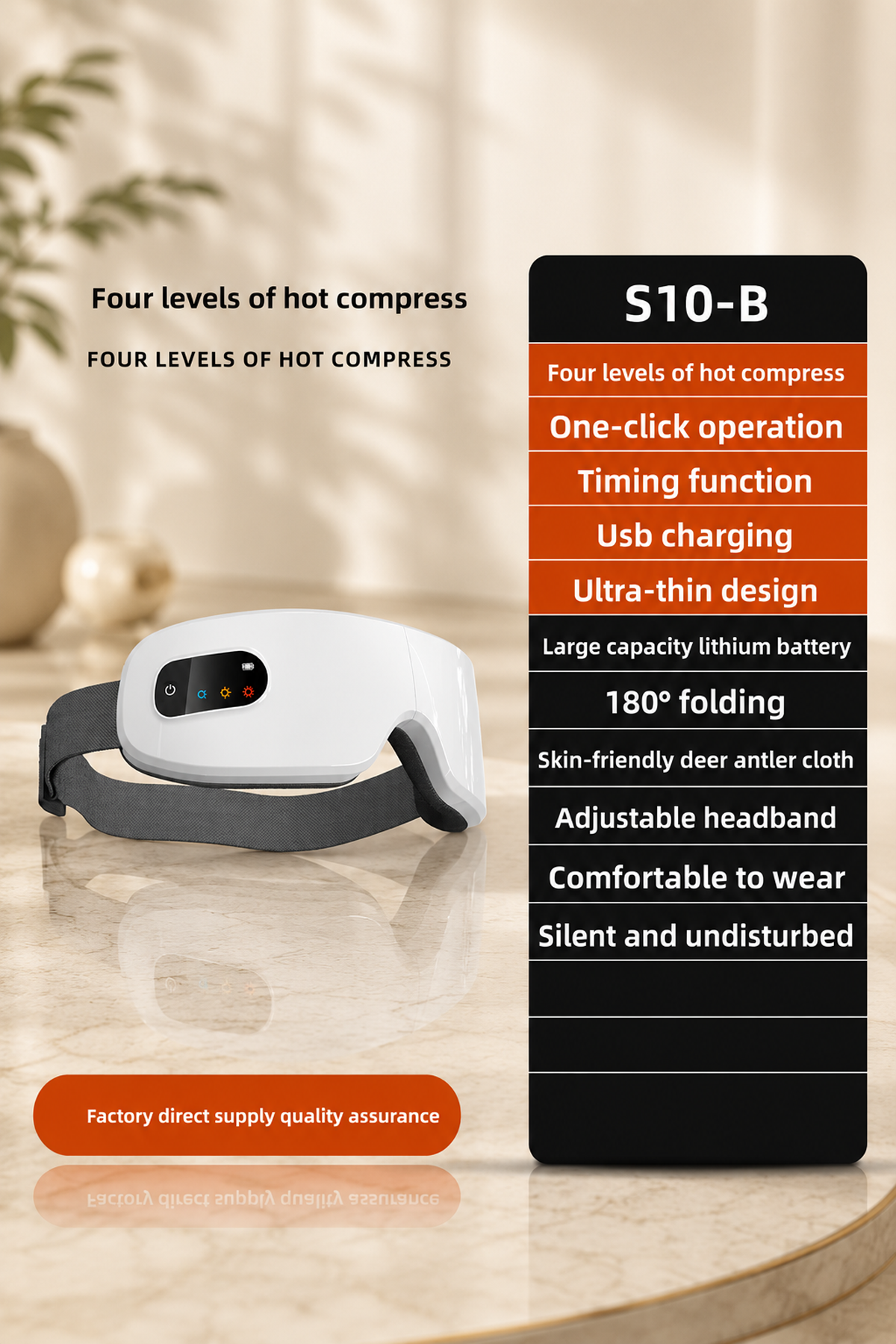 Foldable Eye Massager with Steam and Heat Therapy