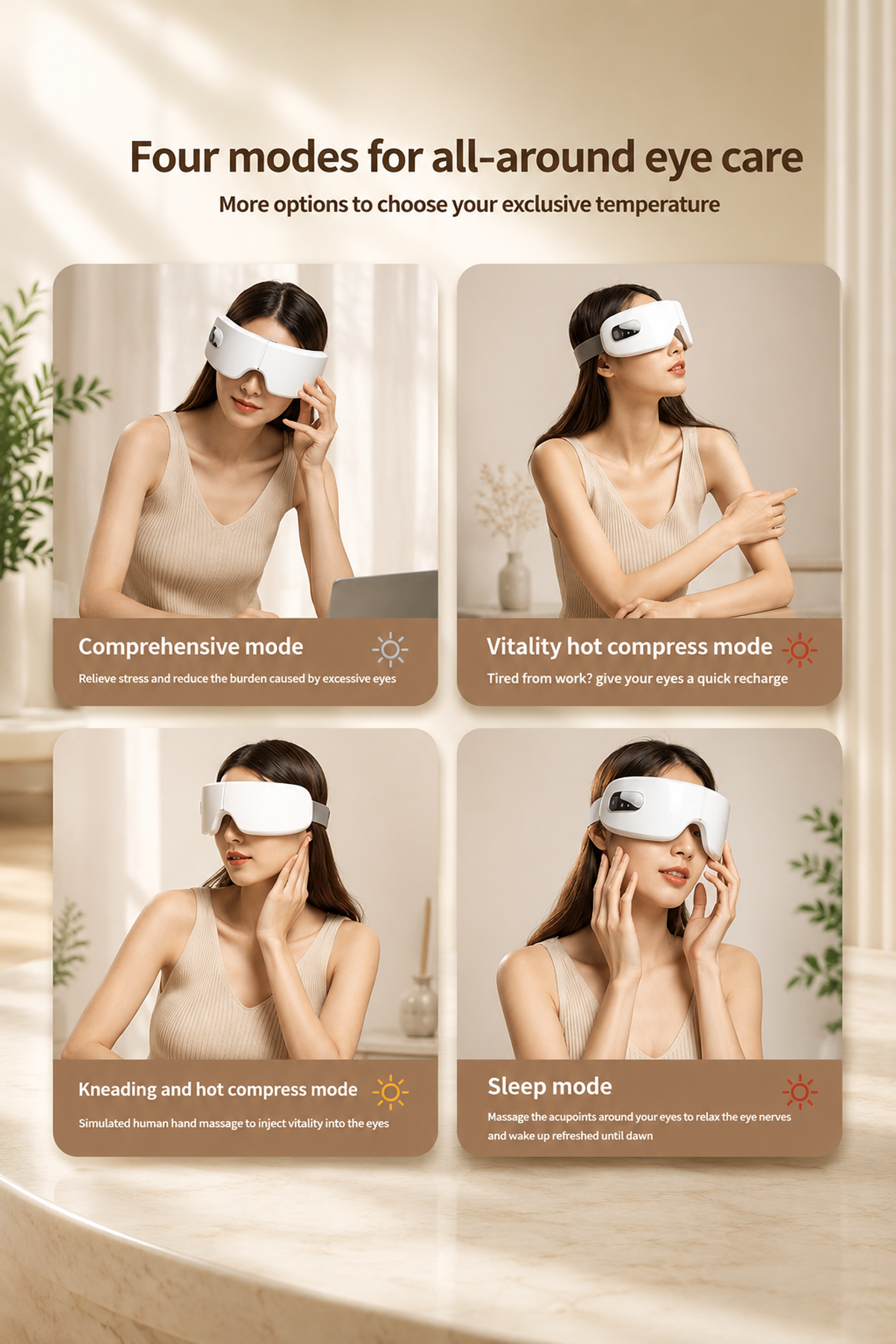 Foldable Eye Massager with Steam and Heat Therapy