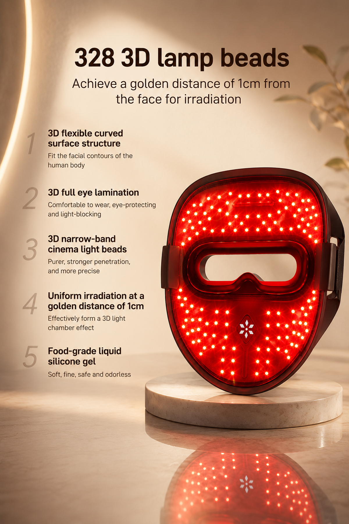 Photon Therapy LED Facial Mask with Neck Care