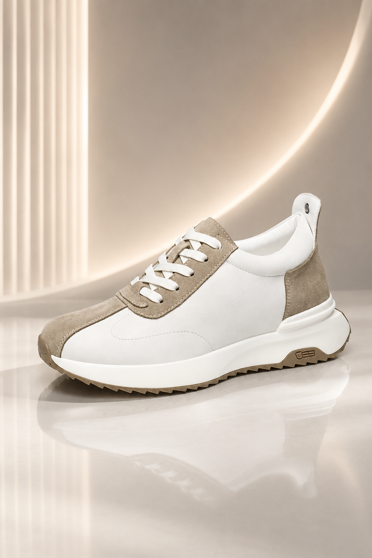 Mens Heightening Leather Sneakers Breathable Casual Shoes