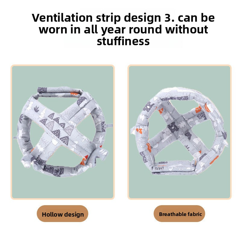 Adjustable Baby Head Protection Cap with Anti-Fall Design