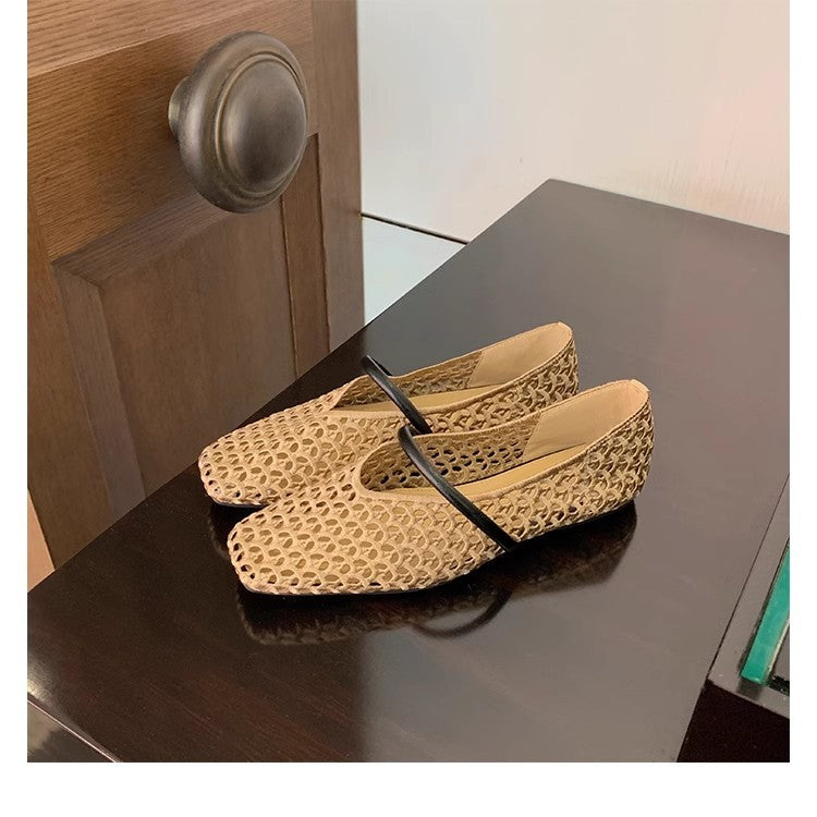 Womens Square Toe Mesh Sandals