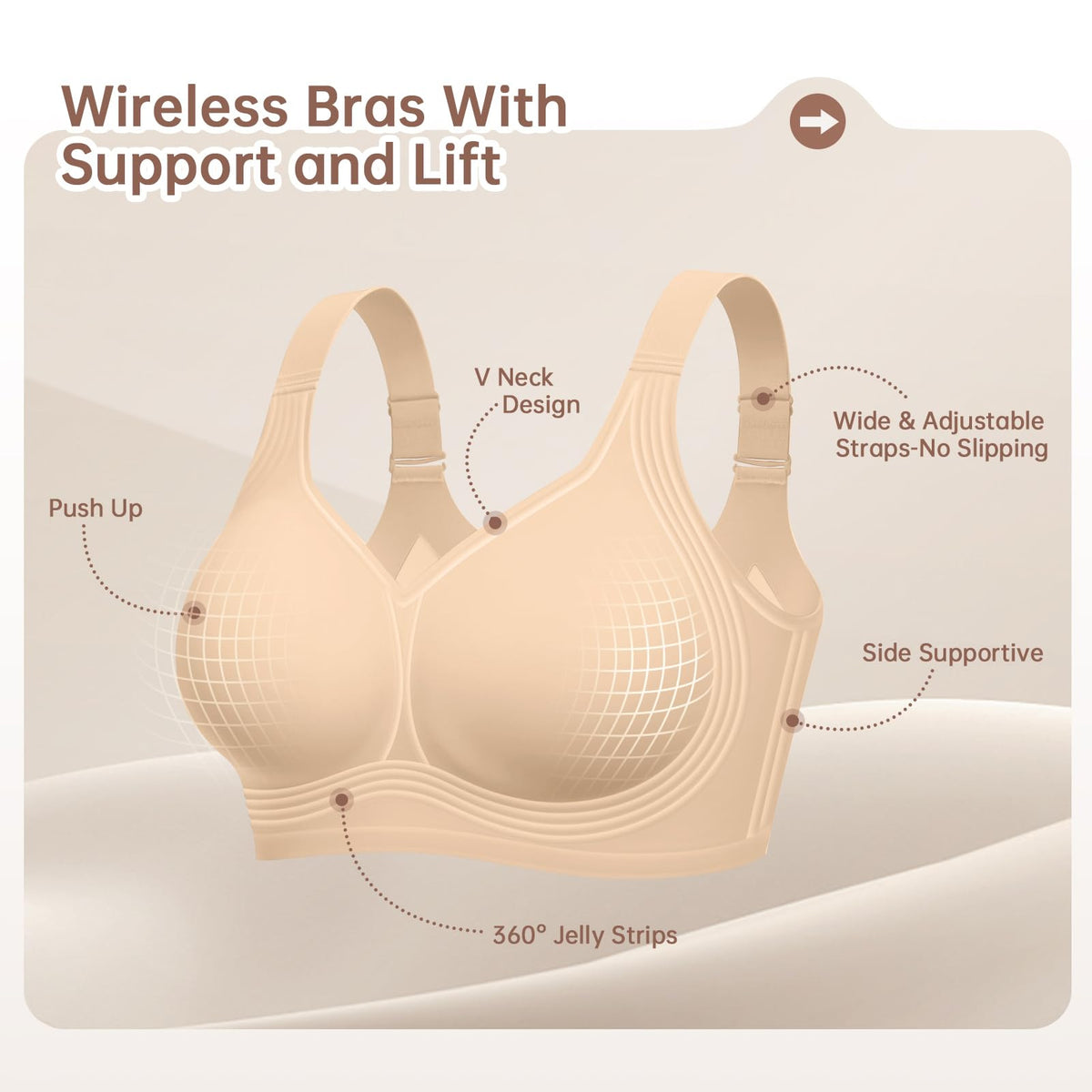 Seamless Wireless Support Bra for Women
